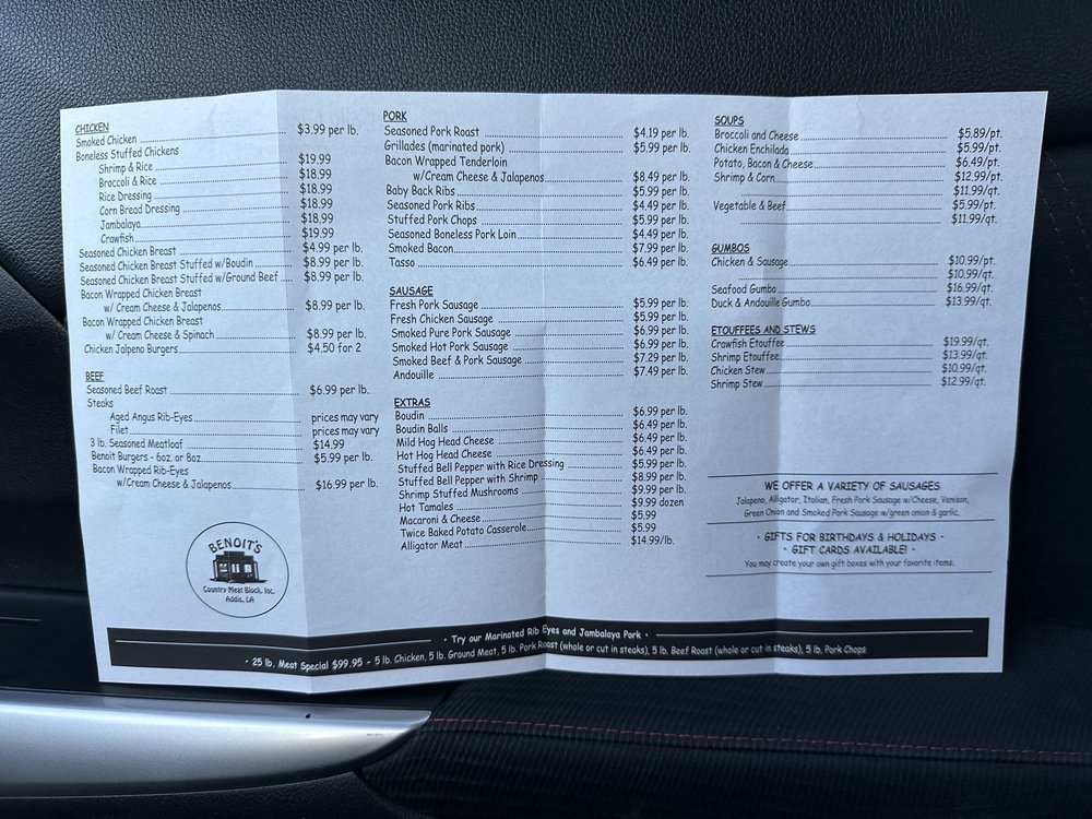 BENOIT’S COUNTRY MEAT BLOCK Updated October 2024 12 Photos & 10