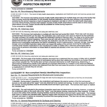 Golden Paw - Dept of agriculture inspection report - Pet Groomers Near Me - Joplin, Missouri Golden Paw - Dept of agriculture inspection report - Pet Groomers Near Me - Joplin, Missouri
