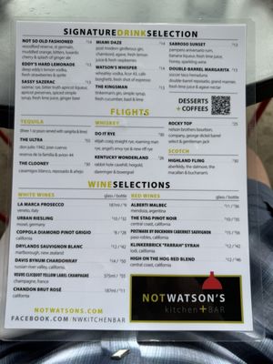 Menu photo 3 Not Watson's kitchen + Bar Knoxville, TN Menu photo 3 Not Watson's kitchen + Bar Knoxville, TN