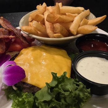 Kisho Japanese Restaurant - Hubby's Bunless Wagyu Bacon. BURGER AND fries - Sushi Bars Near Me - Valencia, California Kisho Japanese Restaurant - Hubby's Bunless Wagyu Bacon. BURGER AND fries - Sushi Bars Near Me - Valencia, California
