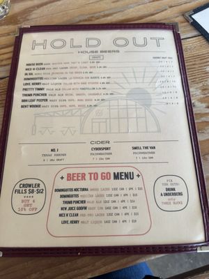 Menu photo 8 Hold Out Brewing Austin, TX