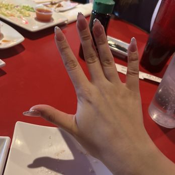 True Touch - Pink nails with glitter tip - Nail Salons Near Me - Goodyear, Arizona