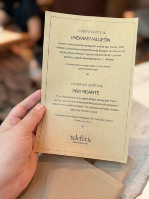 Menu photo 6 Telefèric Barcelona Scottsdale, AZ