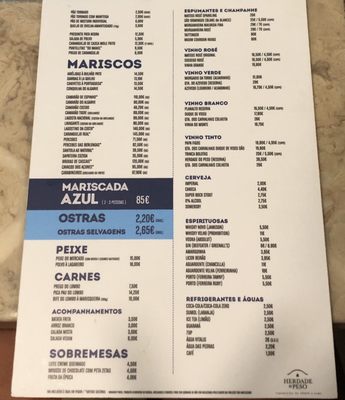 Menu photo 3 Marisqueira AZUL Lisbon, 11