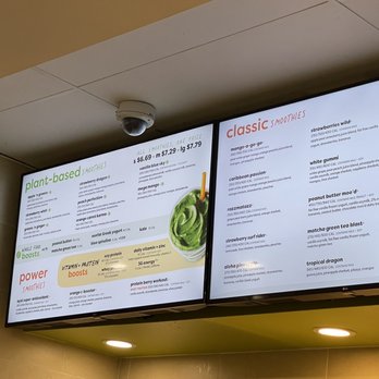 Jamba - menus on a large screen in a restaurant - Juice Bars & Smoothies Near Me - Honolulu, Hawaii