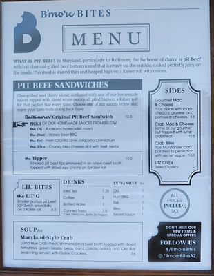 Menu photo 2 B'more Bites Show Low, AZ