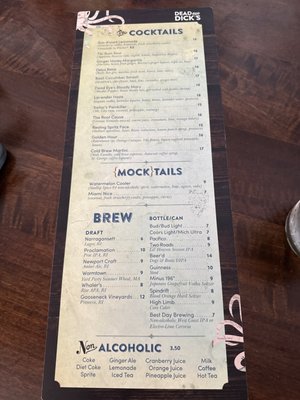 Menu photo 1 Dead Eye Dick's Block Island, RI