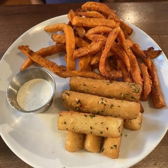 Friedman's - Market Plate (Choose Any Three Sides) - Yuca Fries, Sweet Potato Fries - Breakfast & Brunch Near Me - New York, New York Friedman's - Market Plate (Choose Any Three Sides) - Yuca Fries, Sweet Potato Fries - Breakfast & Brunch Near Me - New York, New York