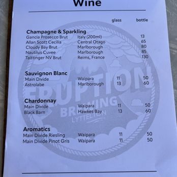 Eruption Brewing - 11/7/23 Menu - Brewpubs Near Me - Lyttelton, CAN