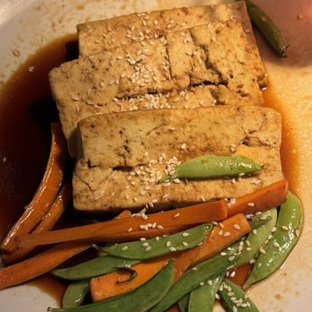 Small Batch - BRAISED TOFU annatto seed caramel. snap peas. carrot, gochugaru. asian pear, sesame seeds. - Vegetarian Near Me - St Louis, Missouri