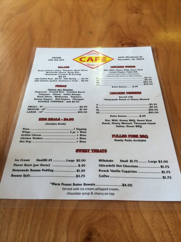 COLBERT HEIGHTS CAFE Updated October 2024 6630 Woodmont Dr