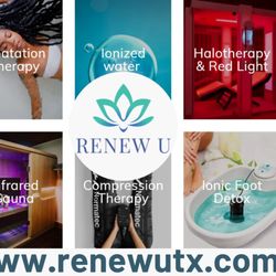 Renew U Recovery & Wellness Spa - All services with logo & contact info