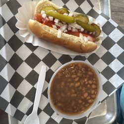 Cook County Dog with Brisket Beans