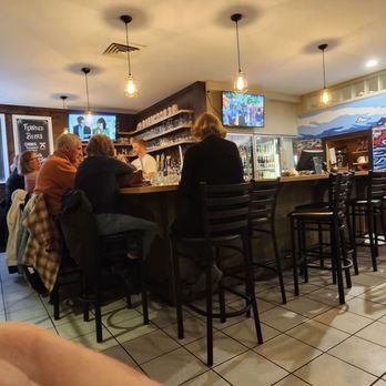 Docks Seafood - The bar area, featuring a variety of local drafts on tap! - Seafood Near Me - South Portland, Maine