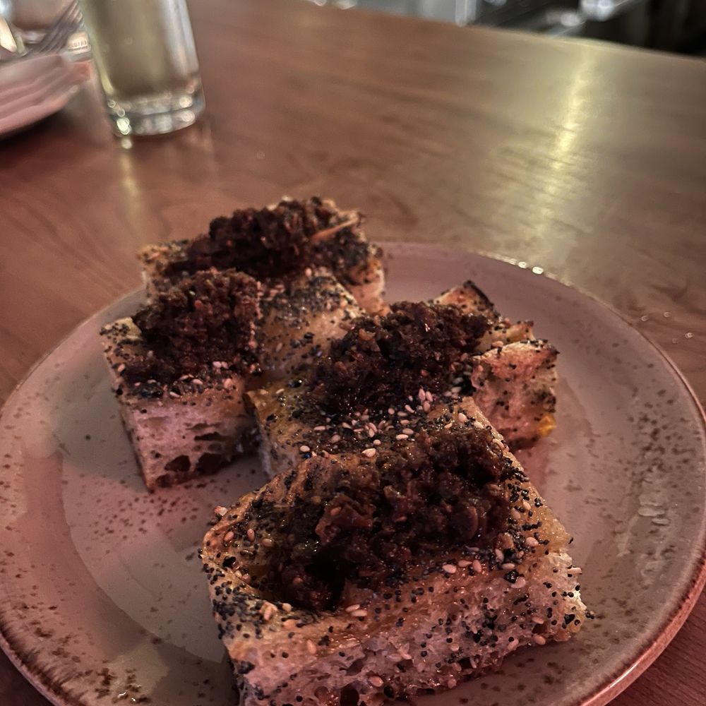 Pietramala - Sourdough focaccia with xo sauce - Vegan Near Me - Philadelphia, Pennsylvania Pietramala - Sourdough focaccia with xo sauce - Vegan Near Me - Philadelphia, Pennsylvania