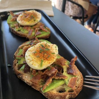 The Press - Avocado toast with egg and bacon - Coffee & Tea Near Me - Livermore, California