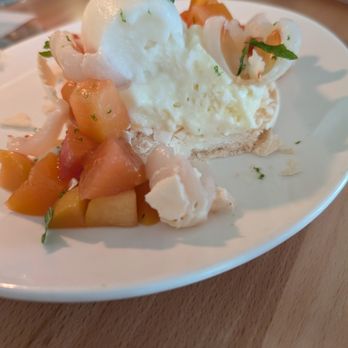 Diane’s Place - Peach Lychee Pavlova (missing a few bites :)) - Cafes Near Me - Minneapolis, Minnesota