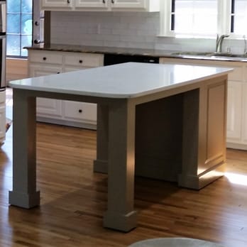 Legacy Countertops - Venato Extra Quartz countertop with 6 inch radius corners on this end installed on new island. - Kitchen & Bath Near Me - Alpharetta, Georgia Legacy Countertops - Venato Extra Quartz countertop with 6 inch radius corners on this end installed on new island. - Kitchen & Bath Near Me - Alpharetta, Georgia
