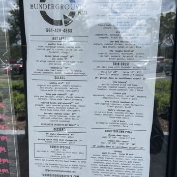 The Underground Pizza - Menu - Pizza Near Me - Palm Beach Gardens, Florida The Underground Pizza - Menu - Pizza Near Me - Palm Beach Gardens, Florida