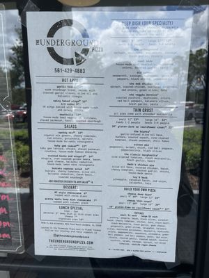 Menu photo 1 The Underground Pizza Palm Beach Gardens, FL Menu photo 1 The Underground Pizza Palm Beach Gardens, FL