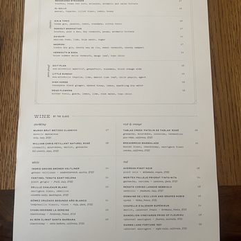 Credence - Drink Menu - New American Near Me - Houston, Texas