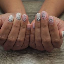 Pretty n Pink Cream and pink hand painted with silver Pretty n Pink Cream and pink hand painted with silver