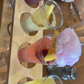 Hash Kitchen - Mimosa flight with cotton candy glitter bomb - Breakfast & Brunch Near Me - Scottsdale, Arizona