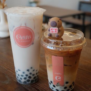 Crafti Tea & Mocktail - - Earl Grey Milk Tea with Boba - Honey Lavender Latte with Boba - Bubble Tea Near Me - Mesa, Arizona
