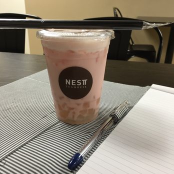 Nest Tea House - Rose milk tea with aloe - Bubble Tea Near Me - Arcadia, California