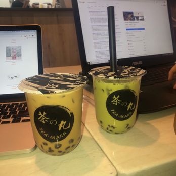 Tea Maru - Okinawa milk tea w/ brown sugar boba & uji matcha latte w brown sugar boba 75% sugar! - Bubble Tea Near Me - San Gabriel, California