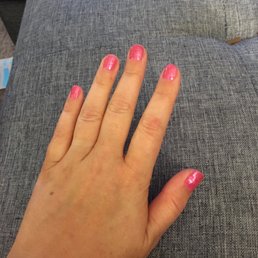 Perfect Pink and Glitter Gel Manicure
