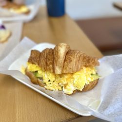 Flakes & Fables - Croissant breakfast sandwich