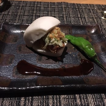 Sushi Taro - Second course: eel bao and shishito pepper - Sushi Bars Near Me - Washington, DC, District of Columbia Sushi Taro - Second course: eel bao and shishito pepper - Sushi Bars Near Me - Washington, DC, District of Columbia