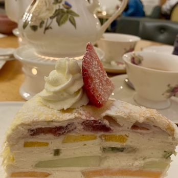 Prince Tea House - Mixed Fruit Crepes Cake- yummy! Fresh fruits, crepes, cream, what's not to like :) - Tea Rooms Near Me - Flushing, New York