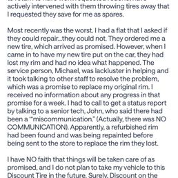 A review of Discount Tire that was posted on my local Next Store Neighborhood site.