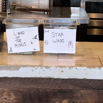 Providence Pizza - What a fun tip jar concept! Star Wars was winning - Pizza Near Me - Grandview, Missouri