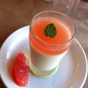 Cafe Malta - Basil Panna Cotta with grapefruit gelee - Simply great. - Mediterranean Near Me - Austin, Texas