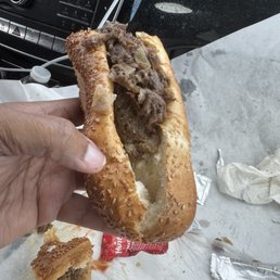 Second half of the 5th&steak where the end had no clean cut..I tore it off eventually