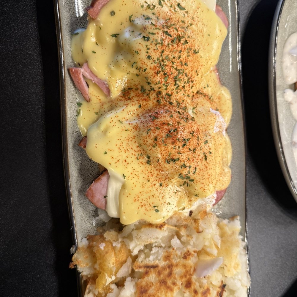 Let’s Brunch - Eggs Benedict with croissant instead of English muffin - Breakfast & Brunch Near Me - Wixom, Michigan