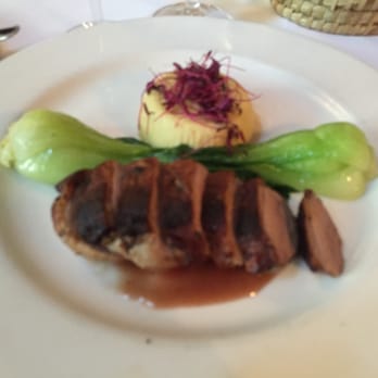 Peninsula Grill - Roasted Breast of Duck w/Baby Bok Choy & Sweet Corn Flan - New American Near Me - Charleston, South Carolina Peninsula Grill - Roasted Breast of Duck w/Baby Bok Choy & Sweet Corn Flan - New American Near Me - Charleston, South Carolina
