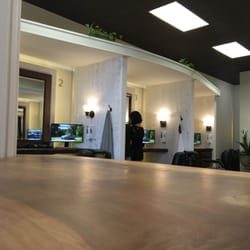 Barber Lounge - All the wooden surfaces in the shop are from reclaimed wood.