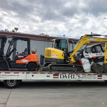 Dahl's Equipment Rentals - Loaded and ready to roll to your job site. Here we have a forklift, excavator and a bobcat. Triple threat! - Machine & Tool Rental Near Me - San Jose, California Dahl's Equipment Rentals - Loaded and ready to roll to your job site. Here we have a forklift, excavator and a bobcat. Triple threat! - Machine & Tool Rental Near Me - San Jose, California
