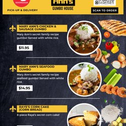 Mary Ann's Gumbo House - New prices!