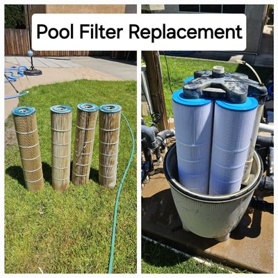 Pool Filter Cleaning and Replacement - Let our expert team clean and replace your pool filter. Give us a call we'll keep your pool clean all year long. Pool Filter Cleaning and Replacement - Let our expert team clean and replace your pool filter. Give us a call we'll keep your pool clean all year long.