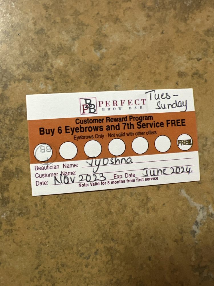 PERFECT BROW BAR Updated October 2024 5488 South Padrea Island Dr