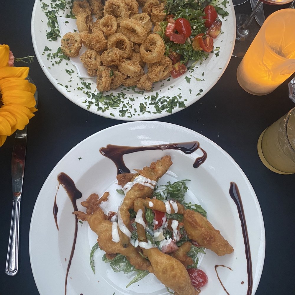 Monica's Trattoria - Calamari Fritti and zucchini florettes - Italian Near Me - Boston, Massachusetts