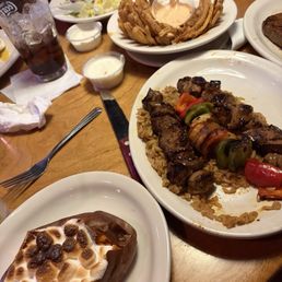 Steak Kabob*, Sweet Potato, Cactus Blossom