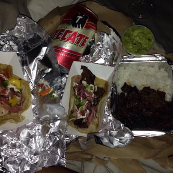 Kimchi Grill - The taco combo..... Choose two tacos and a tecate beer ($10) :) since I had the munchies I added the kids beef bowl w/ guacamole - Korean Near Me - Brooklyn, New York