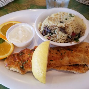 Gill's By The Bay - Rice with grilled fish. - Seafood Near Me - Eureka, California Gill's By The Bay - Rice with grilled fish. - Seafood Near Me - Eureka, California