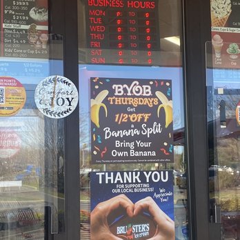 Bruster's Real Ice Cream - BYOB Thursday's - Ice Cream & Frozen Yogurt Near Me - Waldorf, Maryland Bruster's Real Ice Cream - BYOB Thursday's - Ice Cream & Frozen Yogurt Near Me - Waldorf, Maryland